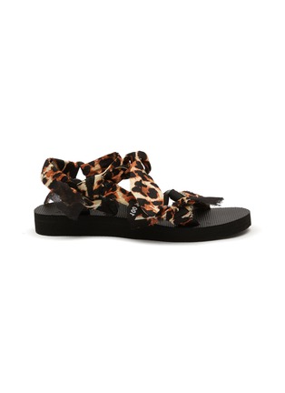 Main View - Click To Enlarge - ARIZONA LOVE - ‘TREKKY CHOUX’ ANKLE TIE ANIMAL PRINT SANDALS