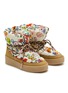 Detail View - Click To Enlarge - KHRISJOY - Graffiti Print Lace Up Puffer Boots