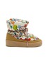Main View - Click To Enlarge - KHRISJOY - Graffiti Print Lace Up Puffer Boots