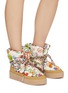 Figure View - Click To Enlarge - KHRISJOY - Graffiti Print Lace Up Puffer Boots