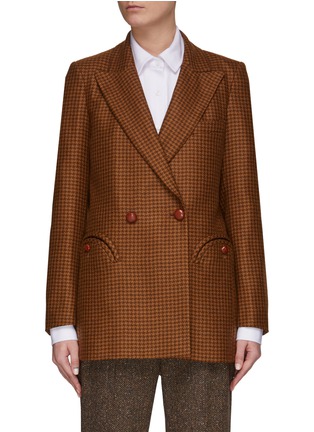 Main View - Click To Enlarge - BLAZÉ MILANO - ‘HORIZONS’ DOUBLE BREASTED PEAK LAPEL HOUNDSTOOTH EVERYDAY BLAZER