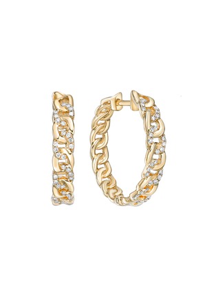 Main View - Click To Enlarge - SARAH ZHUANG - Limitless Diamond 18K Gold Hoop Earrings