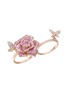 Detail View - Click To Enlarge - SARAH ZHUANG - ‘Rose Fountain’ 18K Rose Gold Diamond Pink Sapphire Foldable Ring