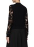 Back View - Click To Enlarge - GIAMBATTISTA VALLI - FLORAL EMBROIDERED SEQUIN SHEER PANEL V-NECK CARDIGAN
