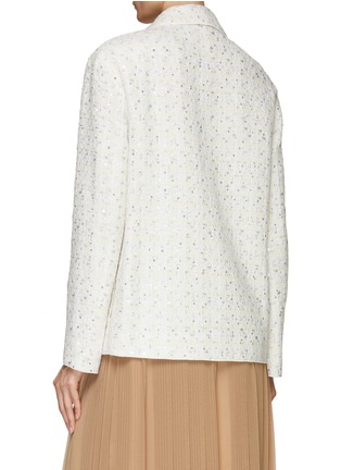 Back View - Click To Enlarge - GIAMBATTISTA VALLI - DOUBLE BREASTED SEQUIN EMBELLISHED BOUCLE TWEED JACKET
