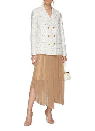 Figure View - Click To Enlarge - GIAMBATTISTA VALLI - DOUBLE BREASTED SEQUIN EMBELLISHED BOUCLE TWEED JACKET