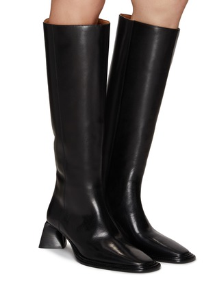 Figure View - Click To Enlarge - ALEXANDER WANG - ‘BOOKER’ SQUARE TOE LEATHER RIDING BOOTS