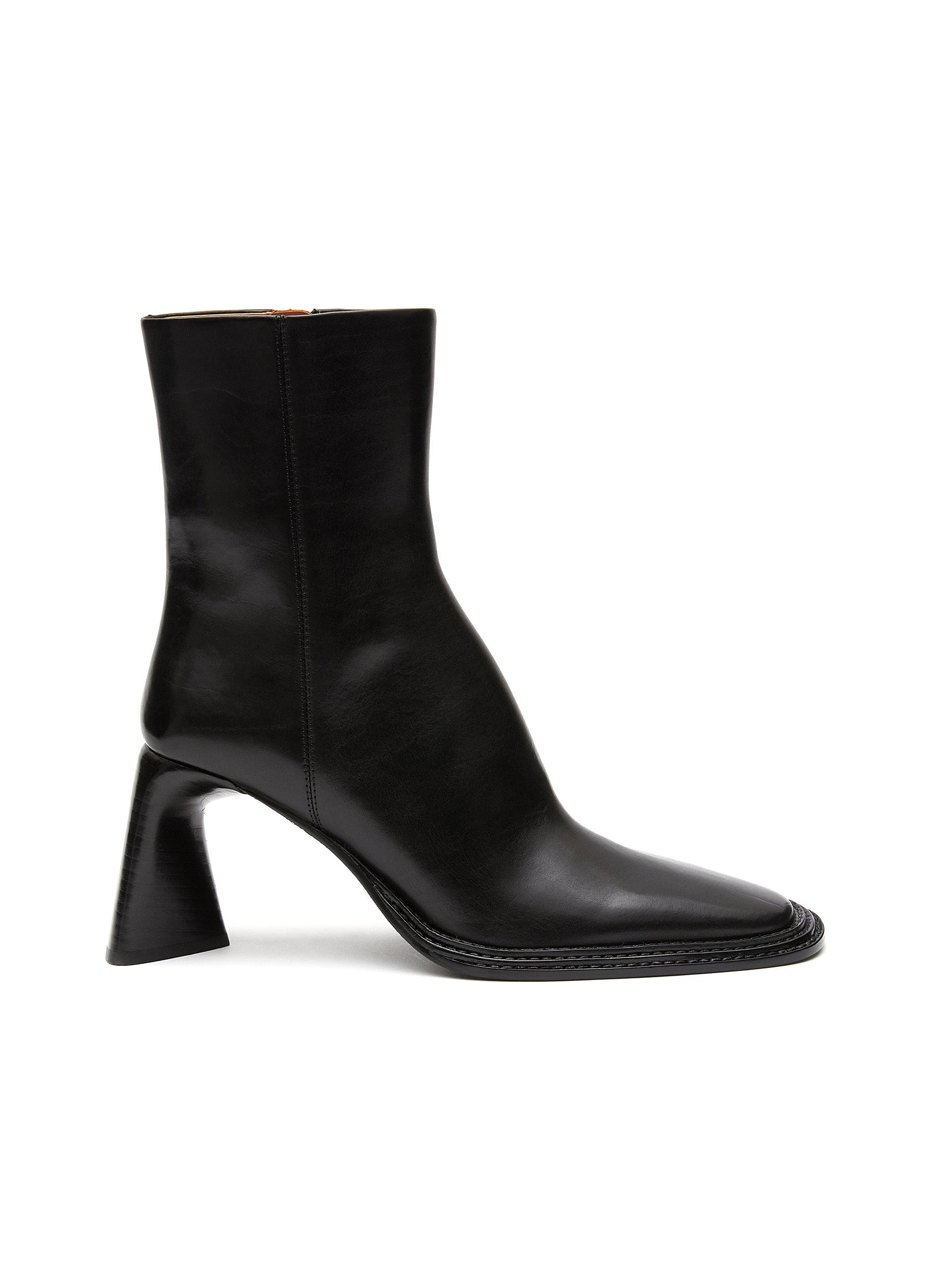 ALEXANDER WANG 'BOOKER' SQUARE TOE LEATHER ANKLE BOOTS