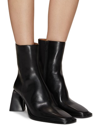 Figure View - Click To Enlarge - ALEXANDER WANG - ‘Booker’ Square Toe Leather Ankle Boots