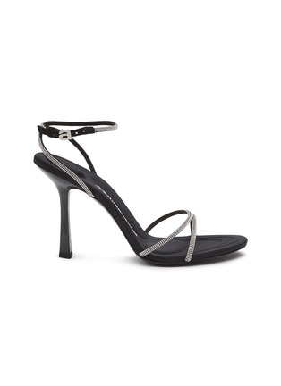 Main View - Click To Enlarge - ALEXANDER WANG - ‘DAHLIA’ CRYSTAL EMBELLISHED DOUBLE BAND ANKLE STRAP HEELED SANDALS