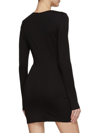 Back View - Click To Enlarge - DAVID KOMA - CHRISTMAS CAPSULE CRYSTAL TRIM RUCHED DETAIL MINI DRESS