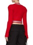 Back View - Click To Enlarge - DAVID KOMA - ‘HOT FIX’ CRYSTAL EMBELLISHMENT KNIT CROPPED WRAP TOP