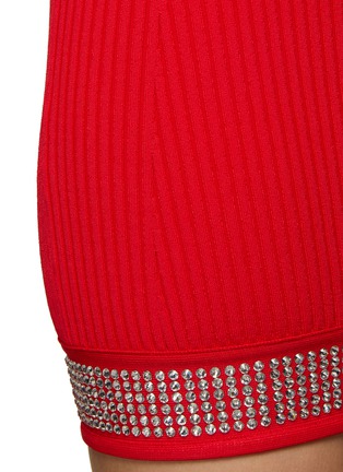  - DAVID KOMA - Hotfix Halter Neck Ribbed Knit Mini Dress