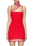 Main View - Click To Enlarge - DAVID KOMA - Hotfix Halter Neck Ribbed Knit Mini Dress