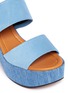 Detail View - Click To Enlarge - CLERGERIE - 'Emple' denim platform suede slingback sandals