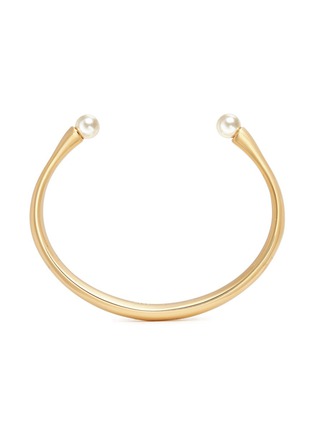 Main View - Click To Enlarge - CHLOÉ - 'Darcey' Swarovski pearl brass thin cuff