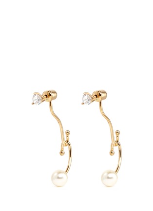 Main View - Click To Enlarge - CHLOÉ - 'Monroe' Swarovski crystal pearl jacket earrings