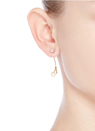 Figure View - Click To Enlarge - CHLOÉ - 'Monroe' Swarovski crystal pearl jacket earrings