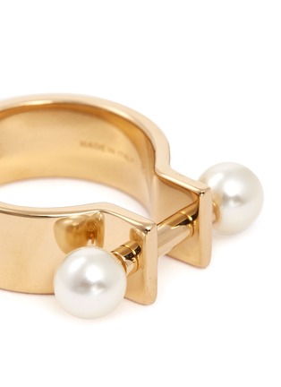 Detail View - Click To Enlarge - CHLOÉ - 'Darcey' piercing bar Swarovski pearl ring