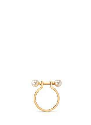Main View - Click To Enlarge - CHLOÉ - 'Darcey' piercing bar Swarovski pearl ring