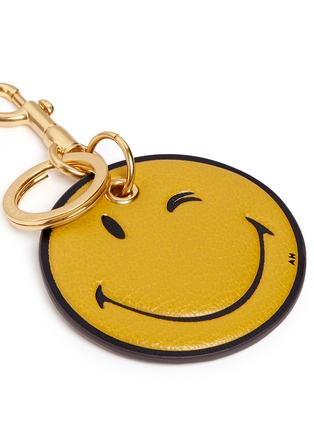 Detail View - Click To Enlarge - ANYA HINDMARCH - 'Wink' embossed leather keyring