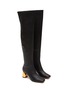 Detail View - Click To Enlarge - PEDDER RED - ‘Stella’ Gold-Toned Heel Leather Over-The-Knee Boots