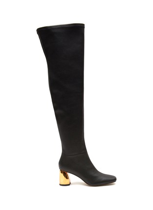 Main View - Click To Enlarge - PEDDER RED - ‘Stella’ Gold-Toned Heel Leather Over-The-Knee Boots