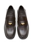 PEDDER RED - ‘PENNY’ METAL APPLIQUÉ ALMOND TOE LEATHER LOAFERS