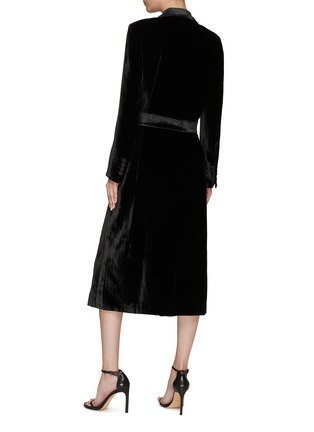 Back View - Click To Enlarge - BLAZÉ MILANO - Belted Velvety Double Breasted Blazer Dress
