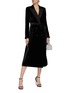 Figure View - Click To Enlarge - BLAZÉ MILANO - Belted Velvety Double Breasted Blazer Dress