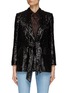 Main View - Click To Enlarge - BLAZÉ MILANO - ‘ALL ABOUT YOU’ SHAWL COLLAR SEQUIN EMBELLISHED SELF TIE BLAZER