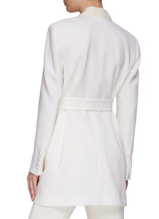 Back View - Click To Enlarge - BLAZÉ MILANO - ‘SUNSHINE’ HOLIDAY CAPSULE SELF TIE WAIST DOUBLE BREASTED SCALLOP SHAWL COLLAR BLAZER