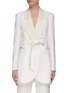 Main View - Click To Enlarge - BLAZÉ MILANO - ‘SUNSHINE’ HOLIDAY CAPSULE SELF TIE WAIST DOUBLE BREASTED SCALLOP SHAWL COLLAR BLAZER