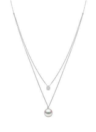Main View - Click To Enlarge - YOKO LONDON - ‘Starlight’ Diamond South Sea Pearl 18K White Gold Necklace