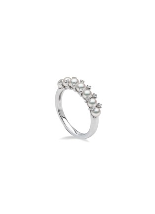 Main View - Click To Enlarge - YOKO LONDON - ‘Eclipse’ Diamond Akoya Pearl 18K White Gold Ring