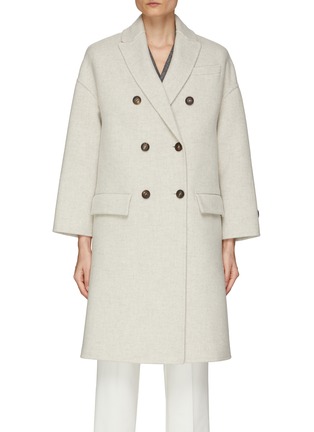 Main View - Click To Enlarge - BRUNELLO CUCINELLI - Cashmere Boxy Double Breasted Coat