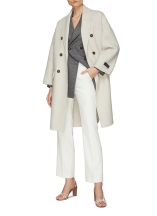 Figure View - Click To Enlarge - BRUNELLO CUCINELLI - Cashmere Boxy Double Breasted Coat