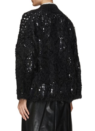Back View - Click To Enlarge - BRUNELLO CUCINELLI - Sequined Openwork Knit Cardigan