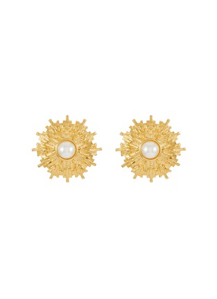 Main View - Click To Enlarge - LANE CRAWFORD VINTAGE ACCESSORIES - ST JOHN FAUX PEARL GOLD TONE EARRINGS