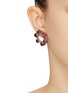 Figure View - Click To Enlarge - LANE CRAWFORD VINTAGE ACCESSORIES - Amethyst Gold-Toned Metal Wreath Earrings
