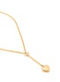 Detail View - Click To Enlarge - LANE CRAWFORD VINTAGE ACCESSORIES - DIAMANTE GOLD-TONED METAL DOUBLE HEART MOTIF LARIAT NECKLACE