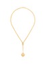 Main View - Click To Enlarge - LANE CRAWFORD VINTAGE ACCESSORIES - DIAMANTE GOLD-TONED METAL DOUBLE HEART MOTIF LARIAT NECKLACE