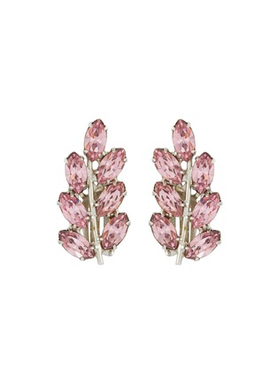 Main View - Click To Enlarge - LANE CRAWFORD VINTAGE ACCESSORIES - B DAVID PINK CRYSTAL EMBELLISHED SILVER-TONED METAL CLIP-ON EARRINGS