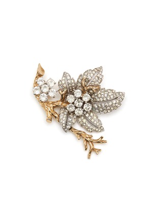 Main View - Click To Enlarge - LANE CRAWFORD VINTAGE ACCESSORIES - JOMAZ DIAMANTE GOLD TONE METAL FLOWER BROOCH