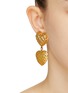 Figure View - Click To Enlarge - LANE CRAWFORD VINTAGE ACCESSORIES - Carolee Quilted Gold Toned Metal Heart Drop Earrings