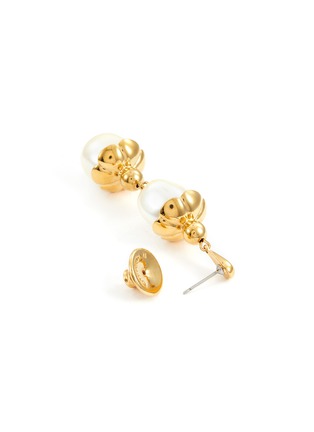 Detail View - Click To Enlarge - LANE CRAWFORD VINTAGE ACCESSORIES - Dorlan Pearl Gold-Toned Metal Acorn Drop Earrings