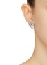 Figure View - Click To Enlarge - LANE CRAWFORD VINTAGE ACCESSORIES - BOGOFF DIAMANTE PINK CRYSTAL EMBELLISHED SILVER-TONED METAL FLOWER MOTIF CLIP-ON EARRINGS