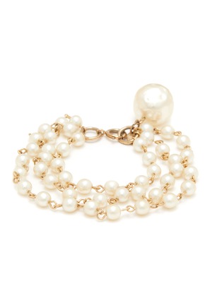 Main View - Click To Enlarge - LANE CRAWFORD VINTAGE ACCESSORIES - Park Lane Faux Pearl Multi Gold-Toned Chain Bracelet