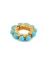 Detail View - Click To Enlarge - LANE CRAWFORD VINTAGE ACCESSORIES - Faux Turquoise Gold-Toned Metal Hoop Earrings