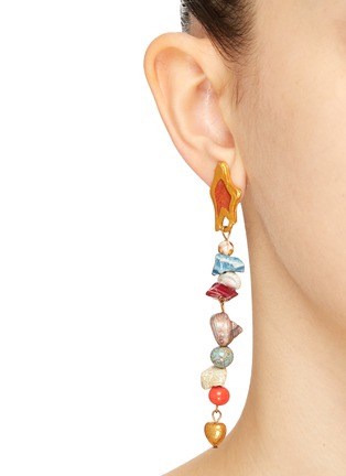 Figure View - Click To Enlarge - LANE CRAWFORD VINTAGE ACCESSORIES - Kate Hines Multi Natural Stone Drop Earrings